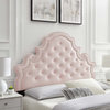 Tufted Headboard, Twin Size, Velvet, Pink, Modern Contemporary, Bedroom Master