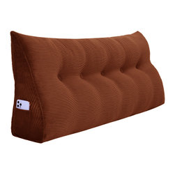 WOWMAX - WOWMAX Wedge Pillow, Headboard Cushion Backrest Coffee, 59x20x8 - Bed Pillows