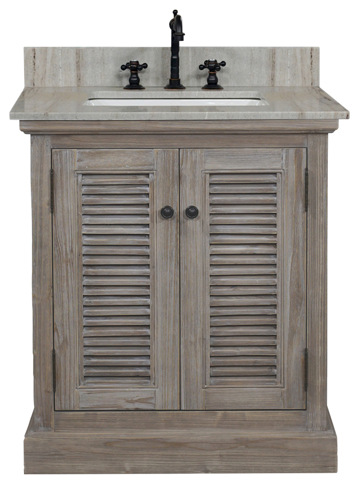 Rustic Single Sink Vanity In With Coastal Sands Marble Top With ...