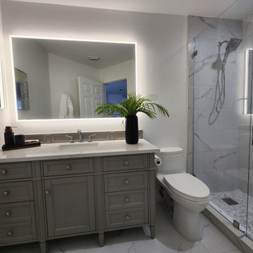 Grey and White Guest Bath Remodel
