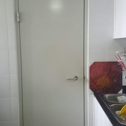 Door Decal Art Installation "Paris Eiffel Tower" on Bomb Shelter Door - Wall Stickers