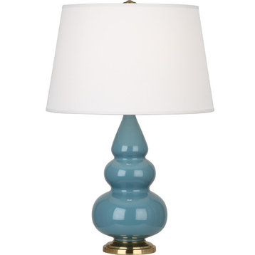 Small Triple Gourd Accent Lamp, Steel Blue