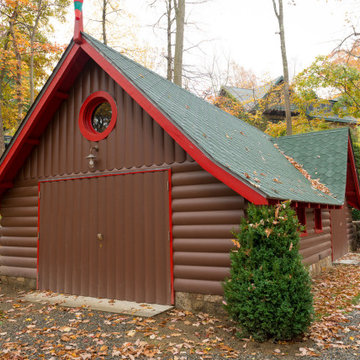 Rustic Storybook Style Quarter Log Siding Lodge