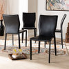 Baxton Studio Black Faux Leather Upholstered 4-Piece Dining Chair Set