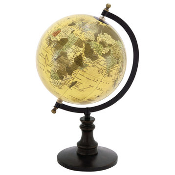 Brown Wood Traditional Globe, 14" x 9" x 9" 38117