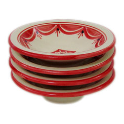 Le Souk Ceramique - Round Stoneware Sauce Dishes, Set of 4, Nejma Design - Condiment Sets