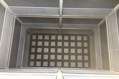 Inspiration for a large modern metal railing balcony remodel with no cover