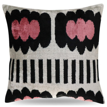 Canvello Pink Black White Pillows With Decorative Cover 16"x16"