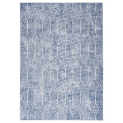 Nicole Curtis Machine Washable Series 1 6' x 9' Light Grey/Blue Area Rug