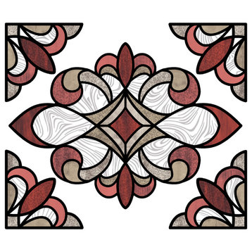 Red Westwood Stained Glass Decal Set of 2