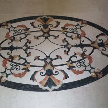 Hallway marble installation