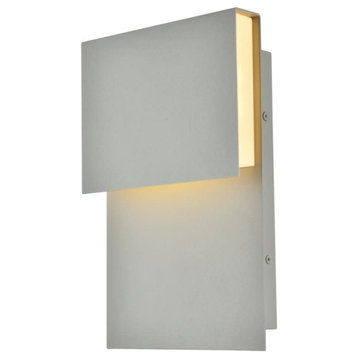 Elegant Lighting LDOD4029 Raine 11" Tall LED Outdoor Wall Sconce - Silver