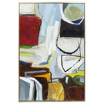 Harp and Finial - Ares Framed Canvas Art- Small Hand Painted Abstract Multicolored - Give a space a bold, artistic touch with the vibrant colors and intricate patterns of the Ares Framed Canvas Art. This abstract painting employs a variety of shapes and tones to coordinate with and add interest to interiors of all styles. It was painted by hand on canvas, making it a one-of-the-kind piece of art.