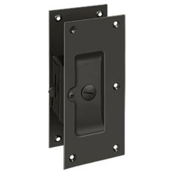 Deltana SDL60 Decorative 6" Privacy Pocket Door Lock - Bronze