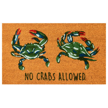 Liora Manne Natura No Crabs Allowed Outdoor Mat Natural 18"x30" NTR12250212