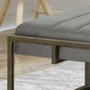 GDF Studio Vassy Modern Velvet Ottoman Bench, Slate/Brush Gold