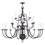 Livex Lighting - Williamsburgh Chandelier, Bronze - For a timeless look, place the Williamsburgh Chandelier in your dining room or bedroom. The classic, tapered design features layers of candle-style bulbs for brilliant dimension.