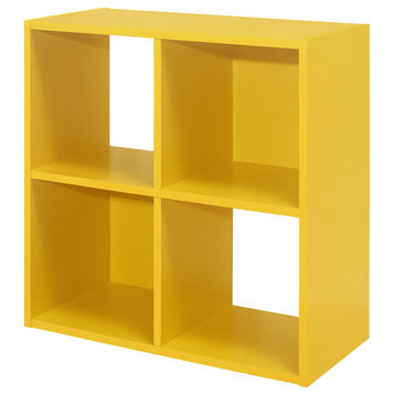 Jermine 4-Cube Bookcase/Organizer (Yellow)
