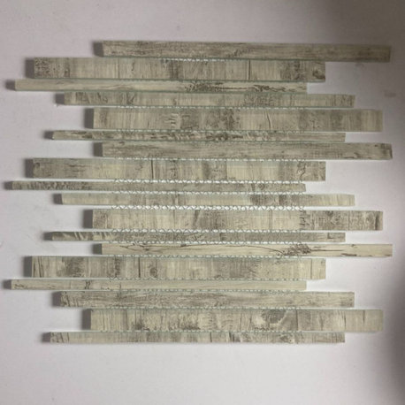 Birchwood Glass 12 in. x 12 in. Glass Wide Linear Decorative Mosaic Tile