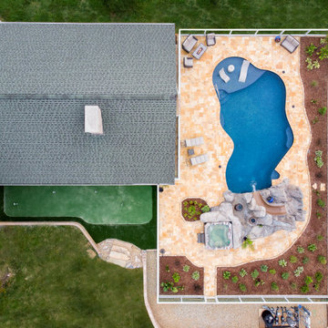 Vineyard View Pool with Custom Side and Artificial Boulder Work