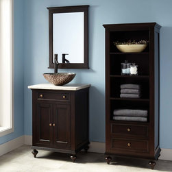 KELLER MAHOGANY LINEN STORAGE CABINET - Bathroom Cabinets