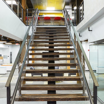 Rustic Industrial Mono-Stringer Staircase
