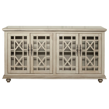 Palisades 63-inch TV Stand, Antique Silver