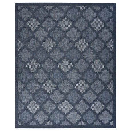 Nourison Easy Care 9' x 12' Navy Blue Modern Area Rug