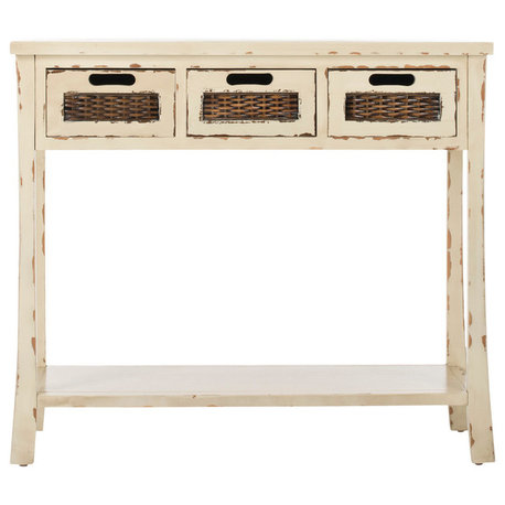 Safavieh Autumn 3-Drawer Console Table, Vintage Cream