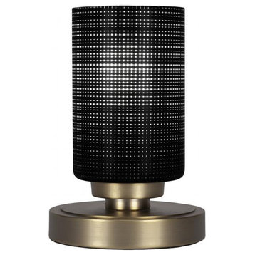 Luna 1-Light Table Lamp, New Age Brass/Black Matrix