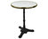 French Bistro Table, White Marble and Iron Base, 20" Diameter