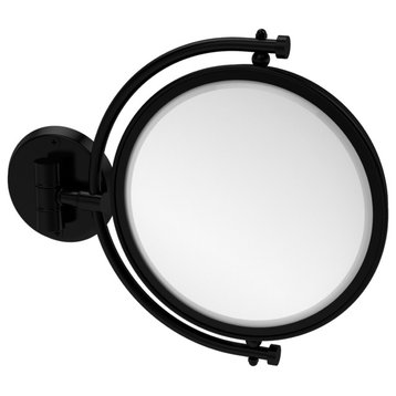 8" Wall Mounted Make-Up Mirror 5X Magnification, Matte Black