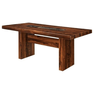 Furniture of America Rosa Wood Rectangular Dining Table in Brown Cherry