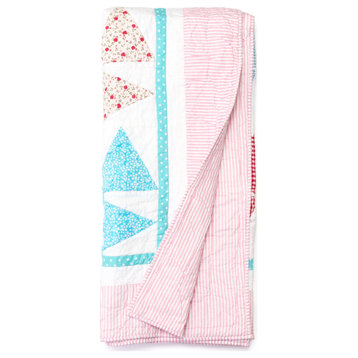 Riper Multicolor Cotton Quilted Throw