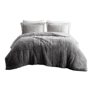 Intelligent Design Brielle Ombre Shaggy Long Fur Comforter Mini Set ...