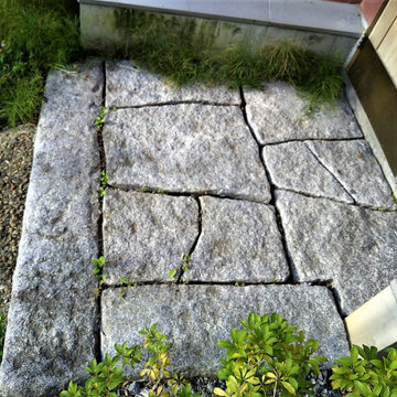 石の家(雑草の庭)玄関前の石張り