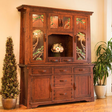 Custom Solid Wood Dining Hutch