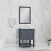 Wilmington 24" Bathroom Vanity With Carrera Marble Top, Gray, 24"