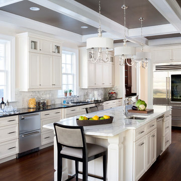 Sophisticated traditional "tuxedo" kitchen