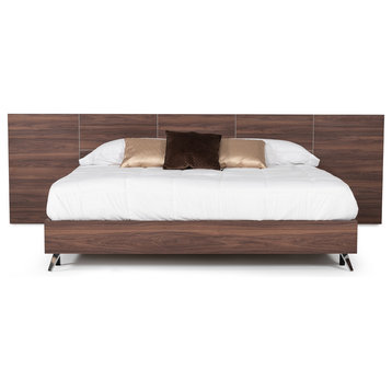 Nova Domus Brooklyn Italian Modern Walnut Bed, Eastern King