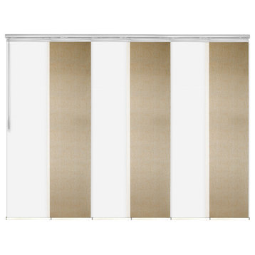 Navajo White-Raisa 6-Panel Track Extendable Vertical Blinds 70-130"x94"