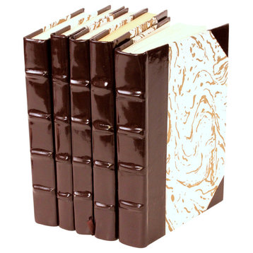 Patent Leather Books, Choco., Set of 5