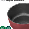 Saflon Titanium Nonstick Sauce Pan with Glass Lid, PFOA Free, Red, 2-Quart
