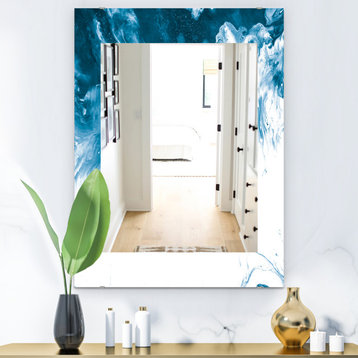 Designart Marbled Geode 16 Midcentury Frameless Vanity Mirror, 24x32