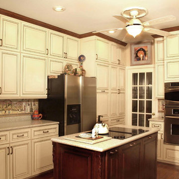 Traditional White Kitchen with Contrast Island and Silestone in Gaithersburg, MD