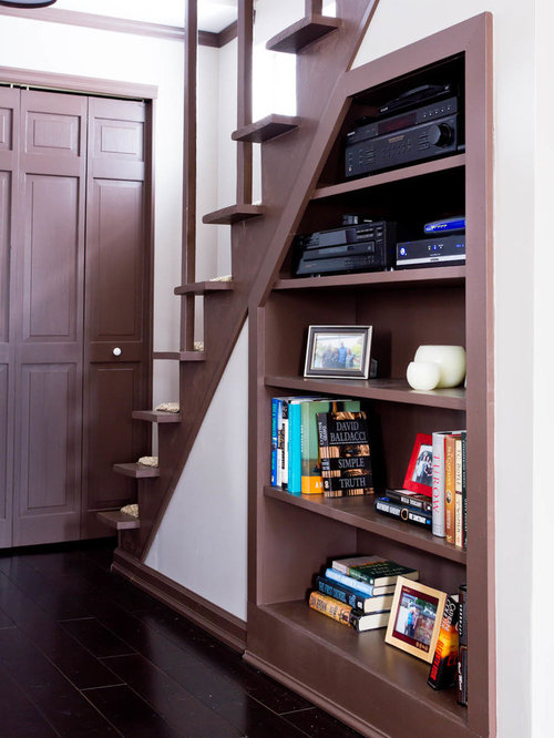 Creatice Under Stairs Bookshelf for Simple Design