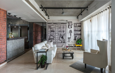 Before & After Houzz: Concrete & Glass Create a Warm Ahmedabad Home