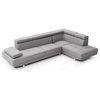 Maklaine Contemporary styled Faux Leather Sectional in Gray Finish