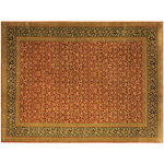 Bareens Designer Rugs - Turkish Knotted Istanbul Addie Red/Blue Wool Rug - 10'5'' x 14'1'' - Designed with a mesmerizing intricate traditional motif this glorious hand knotted rug is a masterpiece that will fill any space with sophistication and grace. An exhilarating color pallet with an elaborate design, this masterpiece features luxurious hand spun wool with all vegetable dyes to add comfort and style to your decor. The design, color and beautiful chromatic composition with a sheen in traditional and transitional designs, exude beauty, elegance and quality make this rug a masterpiece of its own.