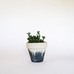 4" Classic Concrete Pot / Two Tone Flip - Indoor Pots And Planters